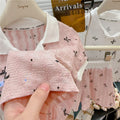 Girls Bow Print Clothing Sets Fashion Big Kids Polo Short - View 3 | SAMAG