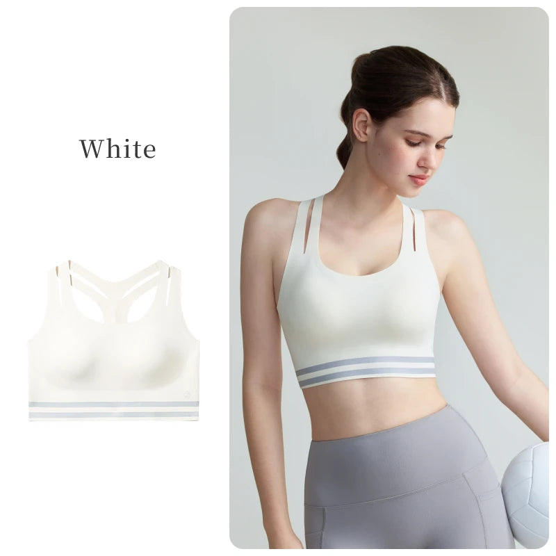 SUJIIN Sports Bra for Women 2026 Summer Racerback Shockproof Supportive Running Yoga Workout Gym Jump Rope Bras Woman XM072