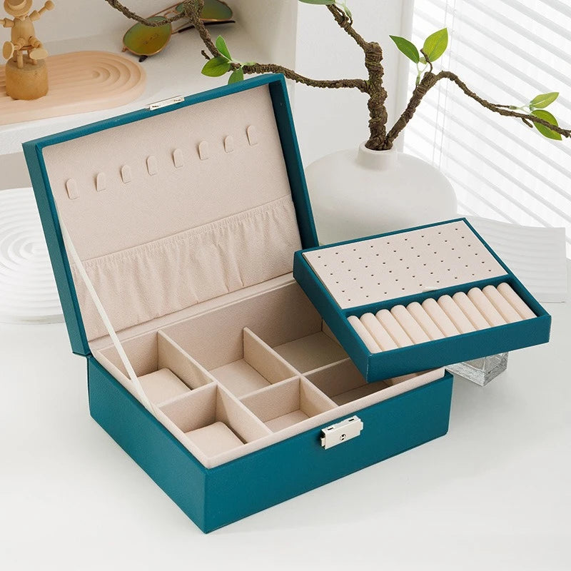 Double - layer Wooden Jewlery Box Ring Jewelry Boxes and Packaging with PU Leather Storage Organizer and - Visuel 7 | SAMAG