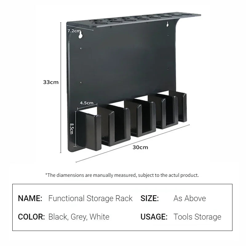 New Type Professional Wall Mount Barber Electric Clipper Holder Salon Beauty Organizer Hairdressing Styling Tools Storage Rack