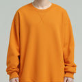 380g Tight Match Heavy Inverted Triangle Loose Versatile Solid Cotton Vintage Autum Winter Long Sleeve Round Neck Sweater