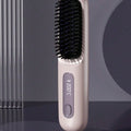 Women's Wireless Portable Hair Straightener, USB Rechargeable Negative Ion Hot Air Straightening Brush, Effectively Smooths Frizz, Makes Hair Shiny And Soft, Anti-Scald Design, 3 Temperature Settings, 30 Seconds Fast Heating,