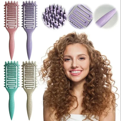 Curl Define Styling Brush Hollow Out Detangling Hair | SAMAG