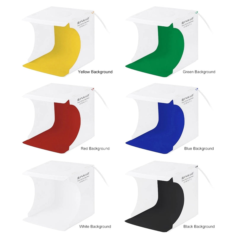 23cm Ring LED Panel Folding Portable Light Photo Lighting Mini Studio Shooting Tent Box Kit with 6 Colors Backdrops Photo Box