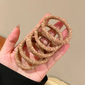 5pcs Leopard Print High Elastic Hair Ties Scrunchie Ties Women Girls High Elasticity Ponytail Holder Hair Rings Rope Accessories