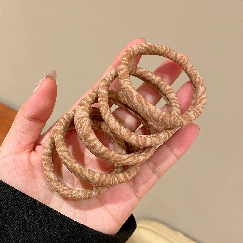 5pcs Leopard Print High Elastic Hair Ties Scrunchie Ties Women Girls High Elasticity Ponytail Holder Hair Rings Rope Accessories