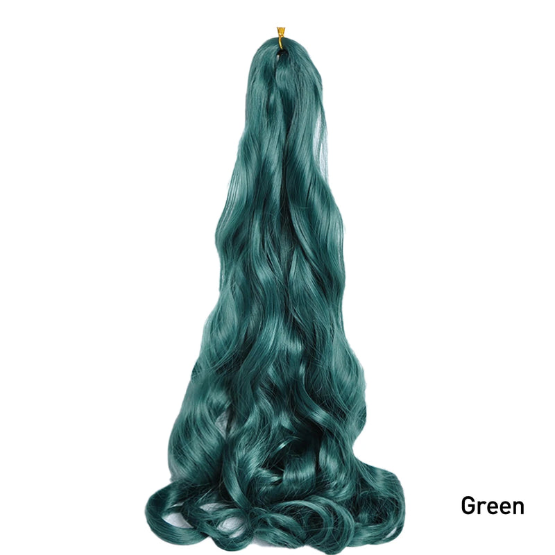 Loose Wave Braiding Hair Extensions 24" Synthetic Spiral Curls Braids Hair Pre Stretched Bouncy Braid French Curls Braiding Hair