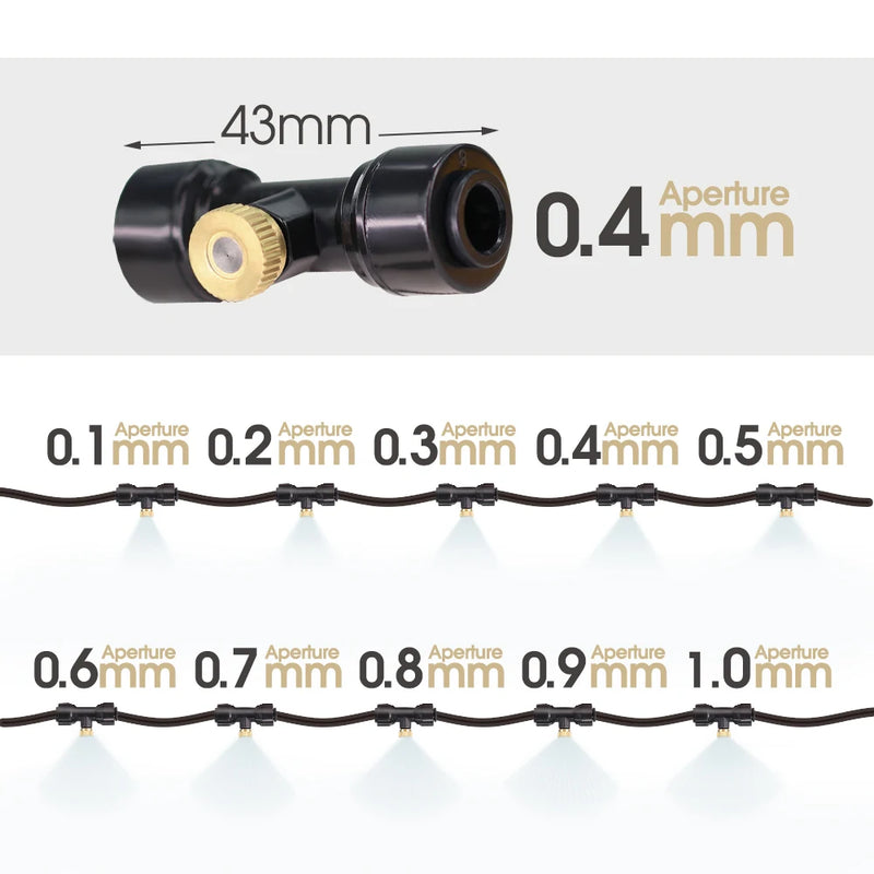 45W Pump 0.4MM Automatic Timing Cooling Watering System 6/9/12/18/21M Outdoor Garden Irrigation Kit Brass Mist Nozzles Sprayer