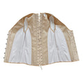 Mens Corset Vest Lace Up Bones Formal Waistcoat Beige Floral Waist Trainer Dress Vest For Wedding Party Tight Tops