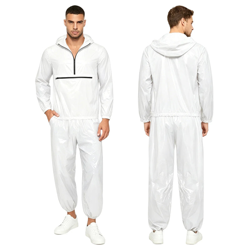 Men Waterproof Glossy Jacket Tops with Jogging Pants Hip | SAMAG