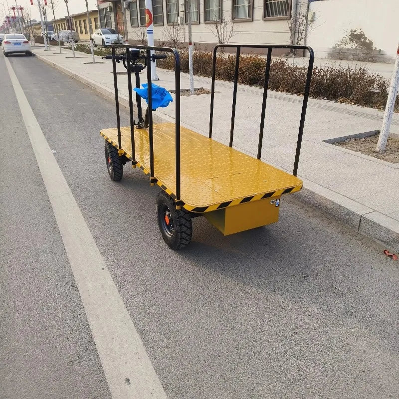 Heavy-duty Four-wheel Electric Handcart Platform Cargo Transport Vehicle Garden Industrial High-power Factory Transportation