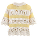Embroidery Hollow out Blouse Top Short Sleeve Cardigan - View 2 | SAMAG