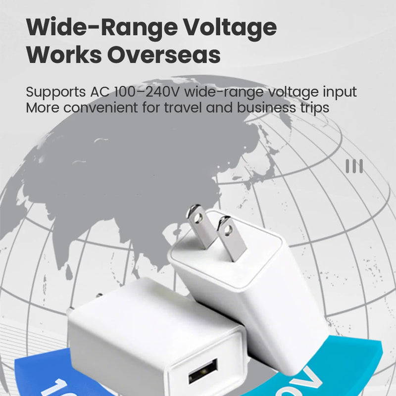 2A EU/US Plug USB Charger Fast Charging Mobile Phone Wall Charger For iPhone Huawei Xiaomi OPPO Oneplus Portable Travel Charging