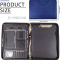 A4 Leather Portfolio Padfolio Refillable 4-Ring Binder with Zipper,Professional Business Document Organizer for Man Women with M