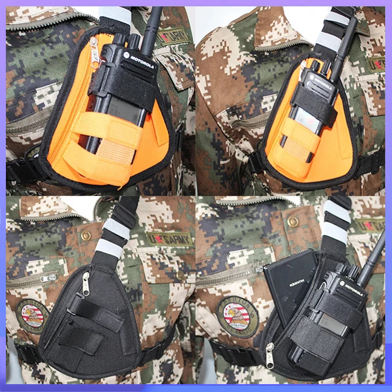Radio Chest Harness Tactical Vest Nylon Vest Chest Rig Pack Bag Pouch Holster Walkie Talkie For Baofeng BF-888S UV-5R Quansheng