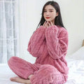 Autumn Women Solid Warm Sets Thicken Velvet Ribbed Fleece | SAMAG