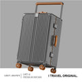 BunnyFly Suitcase Wide Handle Travel Suitcase Men 20 24  Carry-On Luggage Women PC Aluminum Frame Trolley Case