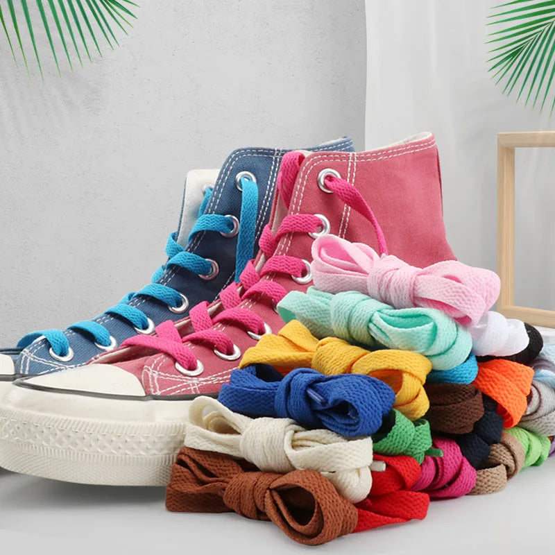 Classic Casual Thicken Shoelaces Athletic String 8MM Flat Shoe Laces Sport Leisure Women Sneaker Shoelaces AJ/AF1 Accessories
