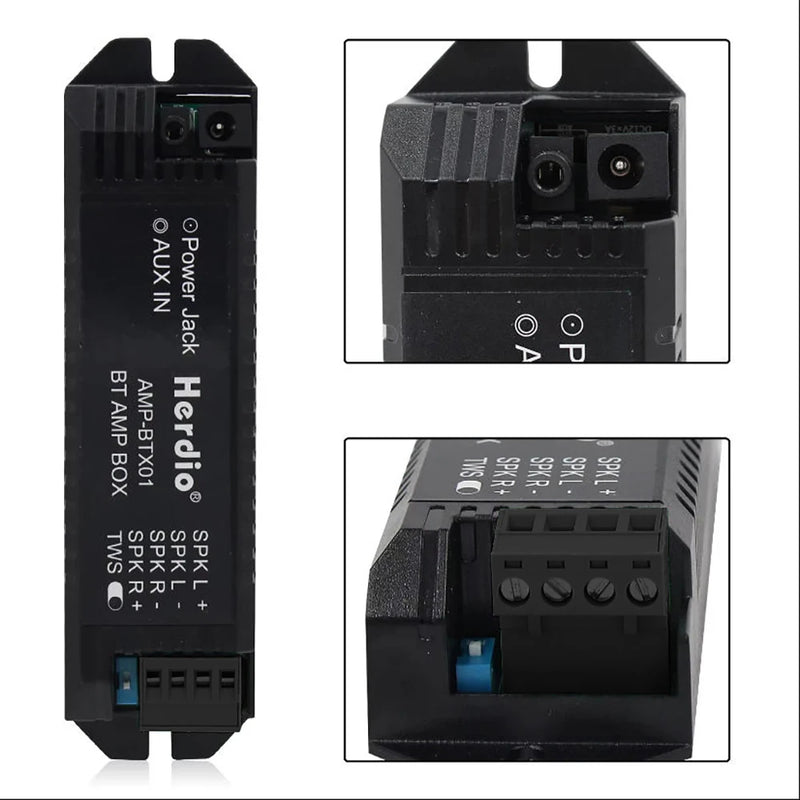 Herdio 2 channels Home Power Amplifier Audio Bluetooth Aux Mini Amplifier For Bathroom Wall Ceiling Music Speakers EU/US/UK Plug