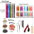48Pcs Women's Colorful Synthetic Hair Extensions Set 38 Colors Tinsel Wig 26 Colors Feather Extensions Tool Kit for Hairdressing