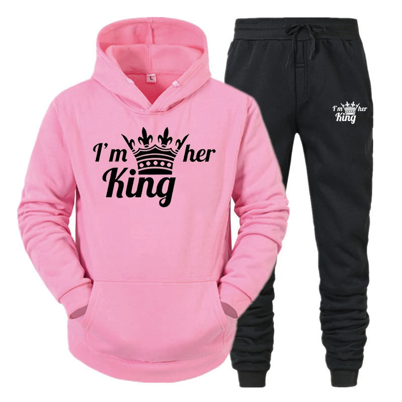 Lover Tracksuit Hoodies Printing QUEEN KING Couple | SAMAG