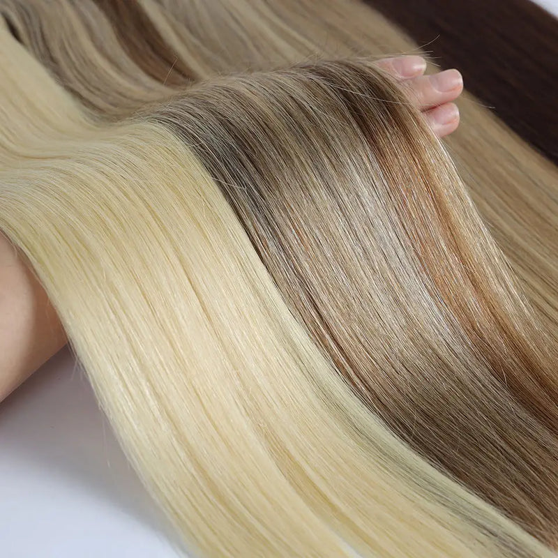 Real Beauty Platinum Blond Brazilian Straight Hair Weave Bundles 14"-28" Hight Ratio Remy Hair Extensions Brown #4 Blond P6/613#
