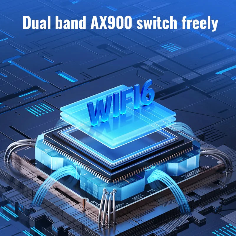 KEBIDUMEI WiFi 6 AX900 Bluetooth 5.4 RGB USB Adapter Wireless Network Card 2.4G&5GHz Wlan Receiver For - Visuel 3 | SAMAG