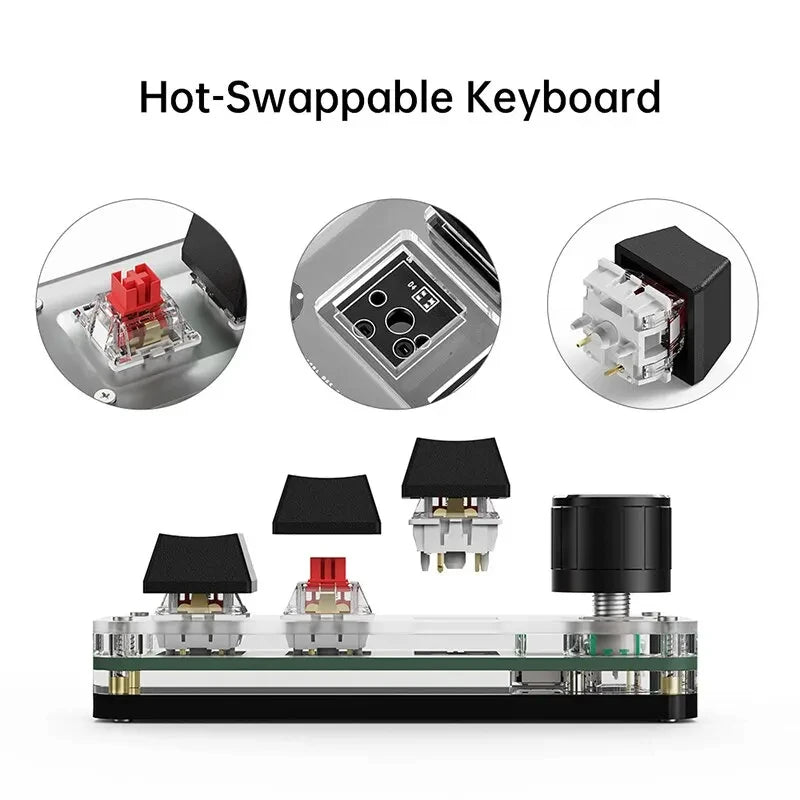 Mini Keyboard 3 Keys 1 Knob RGB Programming Macro Mechanical Gaming Custom Switch Portable Keypad For - Visuel 3 | SAMAG
