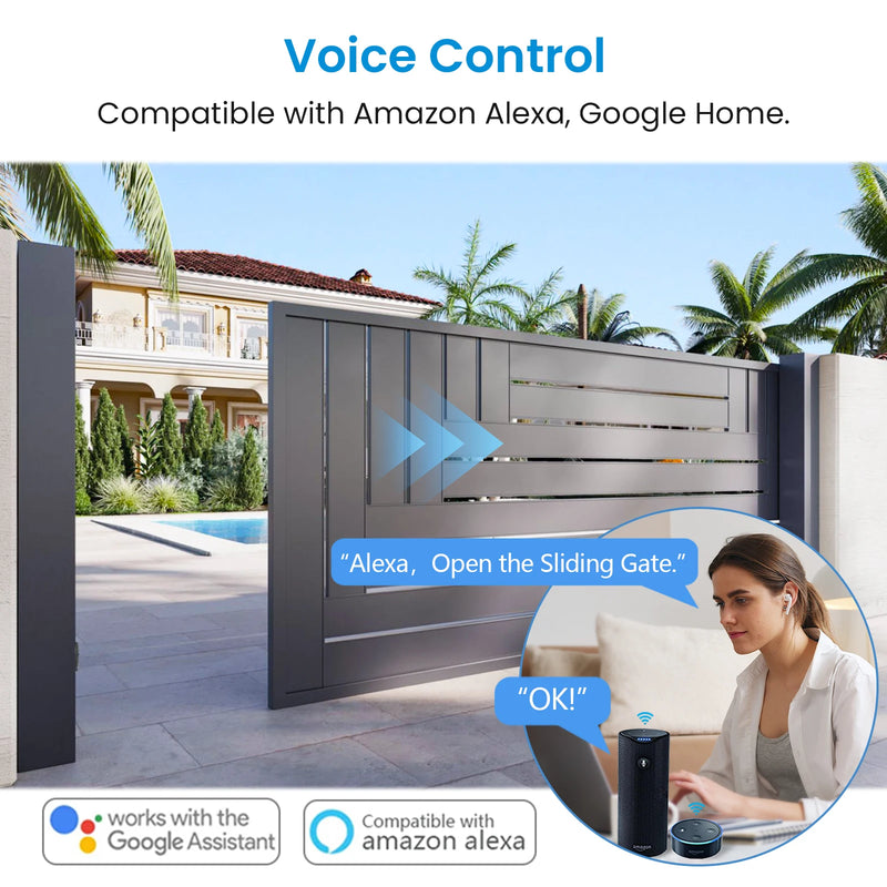 LoraTap Sliding Garage Door Opener Switch WiFi Motor Smart Life Google Home Electric Tuya Automation Slide Lock Controller