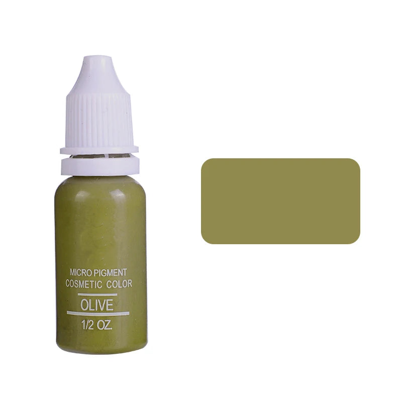 15ml Permanent Makeup Ink Color Natural Eyebrow Lips Dye Tattoo Ink Microblading Pigments For Body Beauty Tattoo Art Supplies