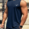 New Men's Outdoor Casual T-Shirt Gym Exercise Sleeveless Shirt Mens Summer Loose Undershirt Running Vest Fashion Casual Clothing