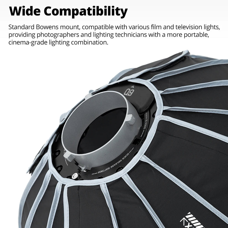 AMBITFUL Q9 Series 60/90/120cm Quick-Release Parabolic Softbox Deep Mouth Octagonal Softbox Standard Bowens Mount