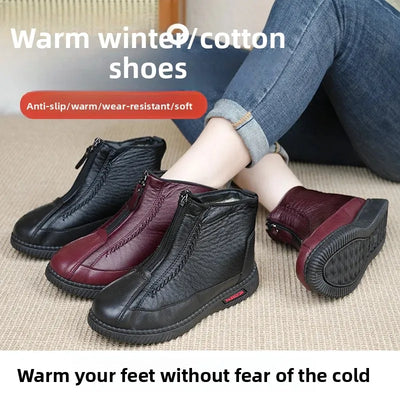 Beijing Winter Women's Cotton Boots Warm Fleece Lined | SAMAG
