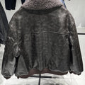 MAMELICCE Original design Removable fur collar jacket Thickened Casual coat Men's clothing Vintage leather jackets overcoats