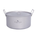 Boundless Voyage 2L 5L Big Capacity Soup Pot Titanium Camping Pot with Lid Folding Handle for Hiking Picnic Outdoor Cooking Pot