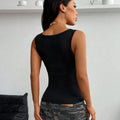 Summer Letter Print U-Neck Tank Top Sleeveless Slim Fit Casual Streetwear Y2K Vintage New Trendy Women's Cropped Vest