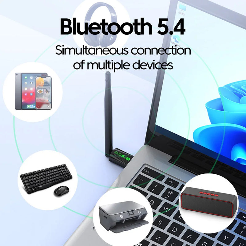 2 in 1 600Mbps Wireless Network Card USB WiFi Bluetooth Adapter 2.4G/5G Antenna Mini Receiver Driver Free - Visuel 4 | SAMAG