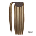 100% Human Hair Ponytail European Straight 120gram Wrap Around Clip In Pony Tail Machine Remy Hair 12-26 Inches For  Salon
