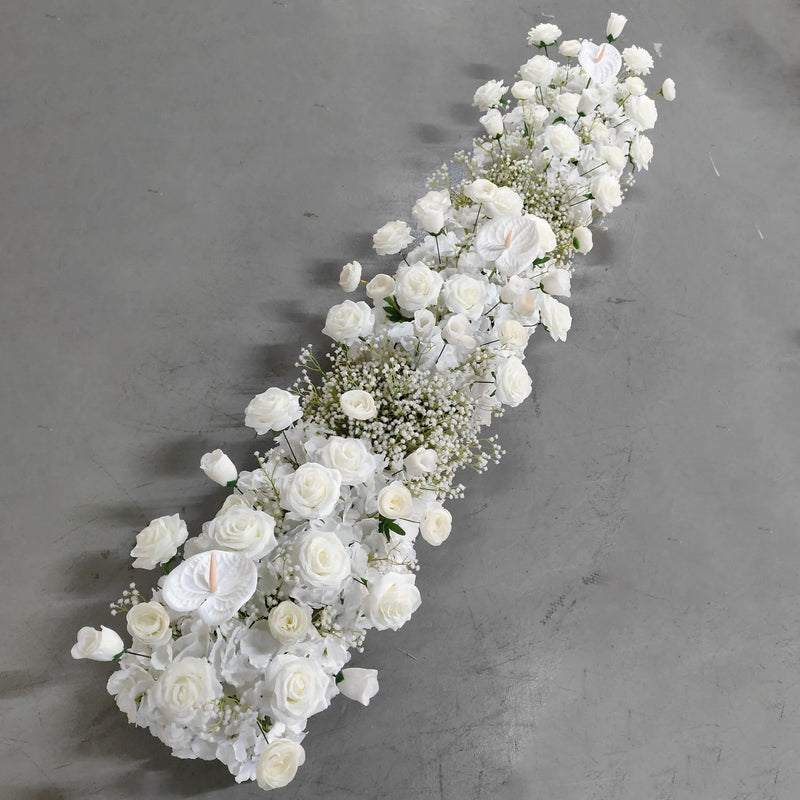 Uflower White Rose Cherry Blossom Wedding Arch Floral Row - View 8 | SAMAG