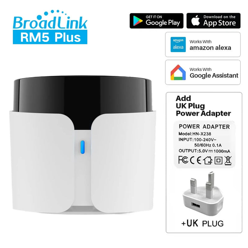Broadlink RM5 Plus Universal Infrared Remote WiFi Smart Home Remote for TV AC Fans Voice Control Support Alexa Google Assistant