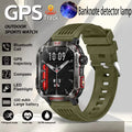 2026 Military GPS Smart Watch Money Detector Light Compass Waterproof Outdoor Sport Tracker Bluetooth Call Watch with Flashlight