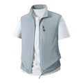 Summer New Men's Lightweight Thin Vests Trend Baseball Collar Zipper Sleeveless Casual Vest Coats Simple All-match Men Vests 6XL