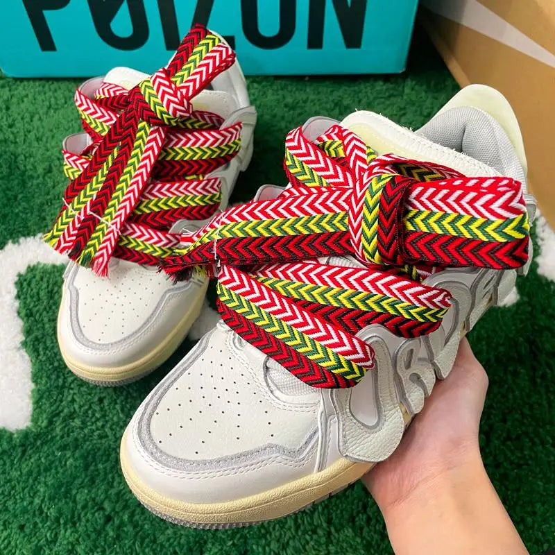 New Flat Shoelaces for Sneakers AF1 Shoe laces Width 1.5cm/2cm/3cm Shoelace luxury brand Laces Shoes 120/140/160cm Strings