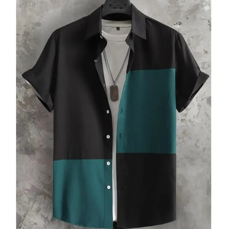 New Shirts For Men 3d Patchwork Plaid Printed Clothing | SAMAG