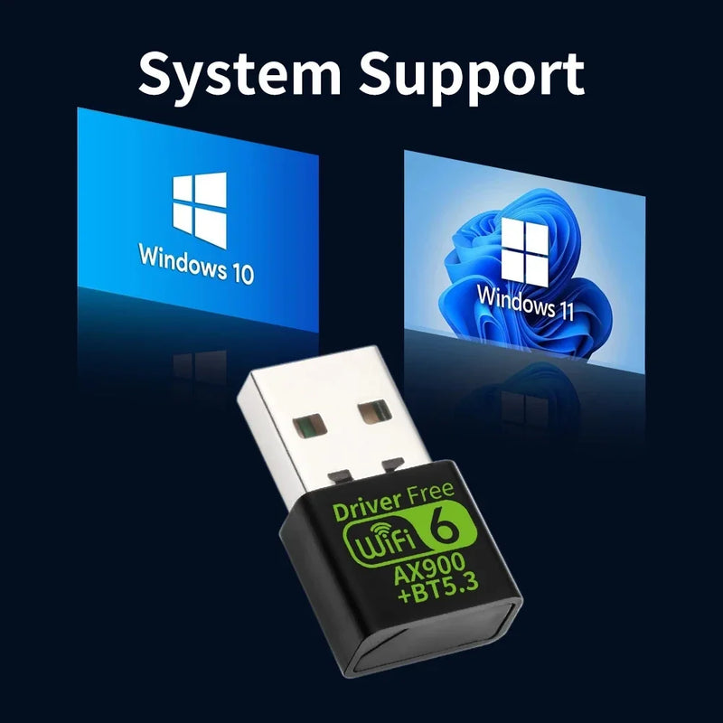 900Mbps WiFI 6 USB Adapter Bluetooth 5.3 Wireless Network Card Dual Band Driver Free Dongle for Win 10 11 - Visuel 6 | SAMAG