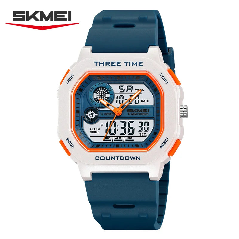 SKMEI 2641 Military Countdown Mens Wristwatches Chrono Alarm Watches Dual-display Digital Watch for Men Waterproof Relojes