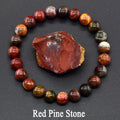 Women's Genuine Tree Patterned Agates Beads Bracelet Real