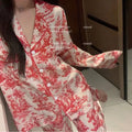 Long Sleeve Pajamas Women Woman Set Home Wear Big Size | SAMAG