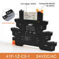 Din Rail Slim Relay Module 41F - 1Z - C4 - 1 Integrated PCB Mount Power With Holder 12V 24V ACDC 220V - Visuel 10 | SAMAG