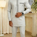African Traditional Dress Men's Suit Long Sleeve Ethnic Style Printed Patchwork Shirt Casual Pants 2 Piece - View 29 | SAMAG